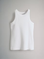 The Set White/Black/Stripe/Charcoal/Light Grey 5 Pack Ribbed Racer Vests - Image 14 of 17