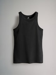 The Set White/Black/Stripe/Charcoal/Light Grey 5 Pack Ribbed Racer Vests - Image 15 of 17