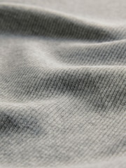 The Set White/Black/Stripe/Charcoal/Light Grey 5 Pack Ribbed Racer Vests - Image 7 of 8
