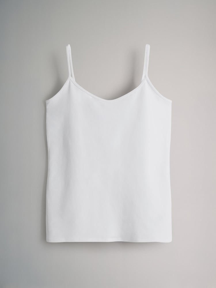 The Set Black/Grey/Stripe/Light Grey Marl/White 5 Pack Thin Strap Vest Tops - Image 2 of 8