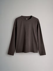 The Set Chocolate Brown/Berry/Mid Pink/Stripe/Cream 5 Pack Long Sleeved Relaxed T-Shirts - Image 5 of 8