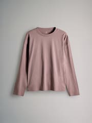 The Set Chocolate Brown/Berry/Mid Pink/Stripe/Cream 5 Pack Long Sleeved Relaxed T-Shirts - Image 6 of 8