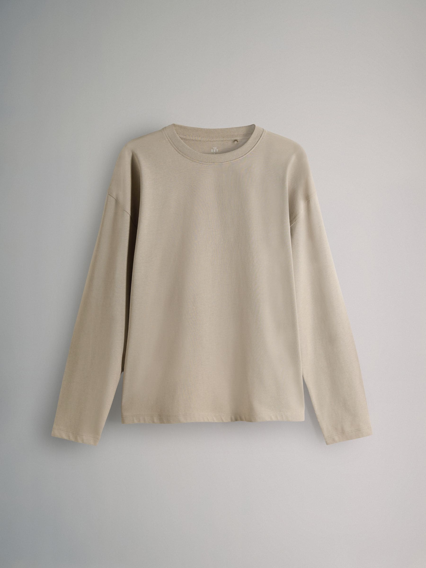 Buy The Set Relaxed Fit 4 Pack Cotton Long Sleeve T-Shirts Khaki