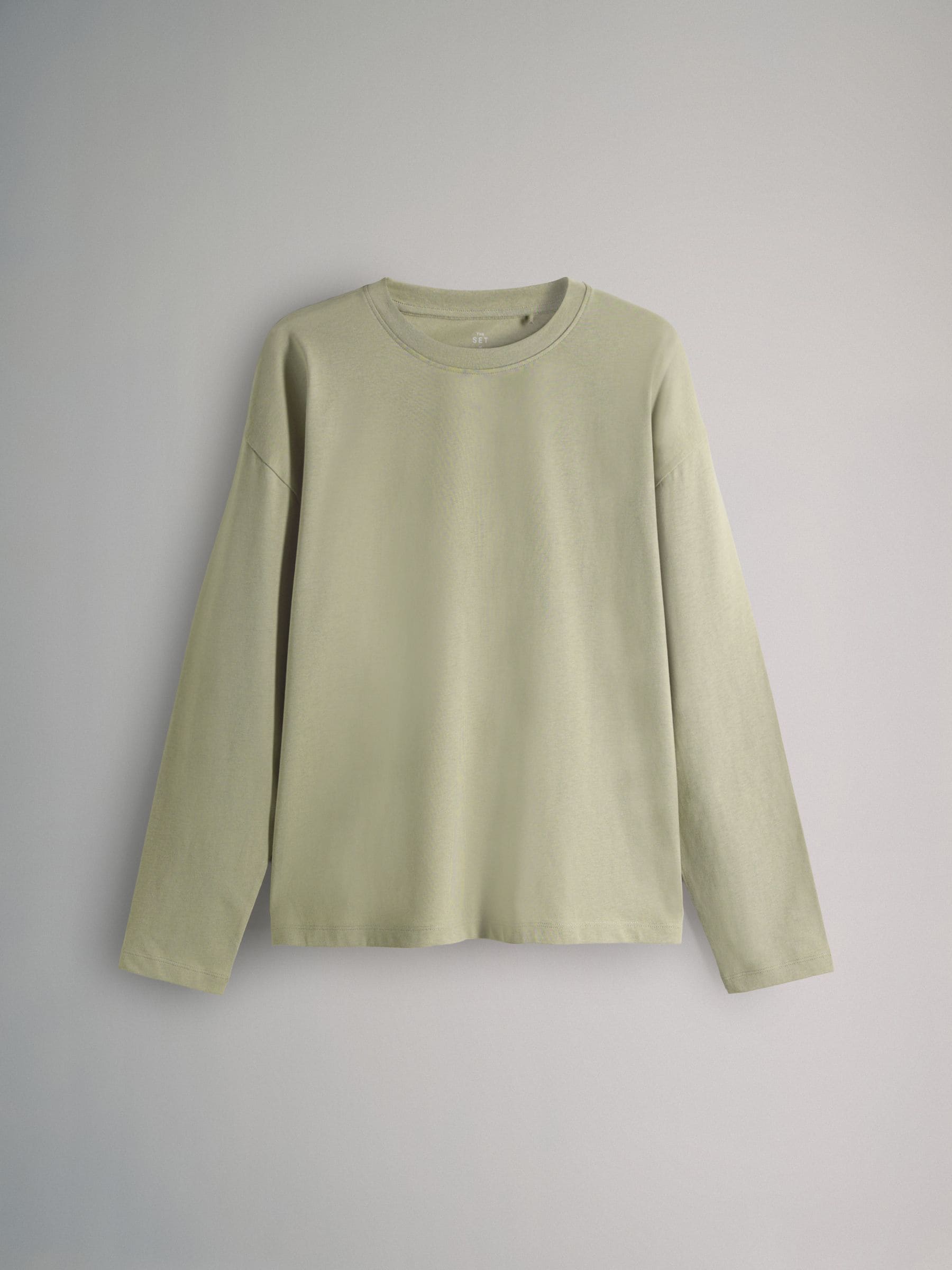 Buy The Set Relaxed Fit 4 Pack Cotton Long Sleeve T-Shirts Khaki