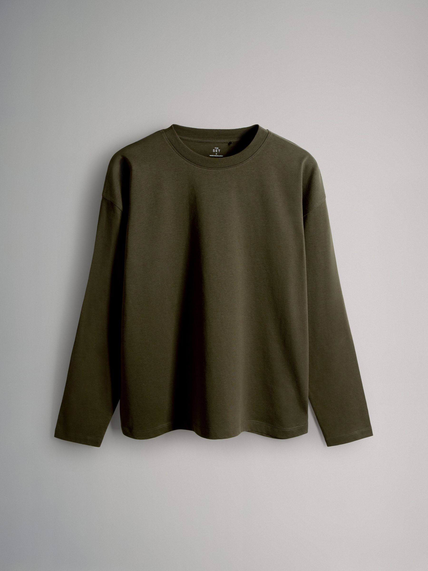Buy The Set Relaxed Fit 4 Pack Cotton Long Sleeve T-Shirts Black