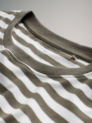 The Set White/Stripe/Khaki/Light Khaki 4 Pack Short Sleeved Relaxed T-Shirts - Image 7 of 7
