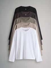 The Set 5 Pack de camisetas long sleeve relaxadas - Imagem 1 de 8