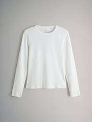 The Set Black/Chocolate Brown/Taupe Brown/Nude/White 5 Pack Long Sleeve Rib T-Shirts - Image 2 of 8