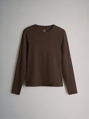 The Set Black/Chocolate Brown/Taupe Brown/Nude/White 5 Pack Long Sleeve Rib T-Shirts - Image 5 of 8