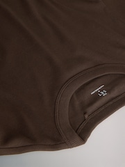 The Set Black/Chocolate Brown/Taupe Brown/Nude/White 5 Pack Long Sleeve Rib T-Shirts - Image 8 of 8