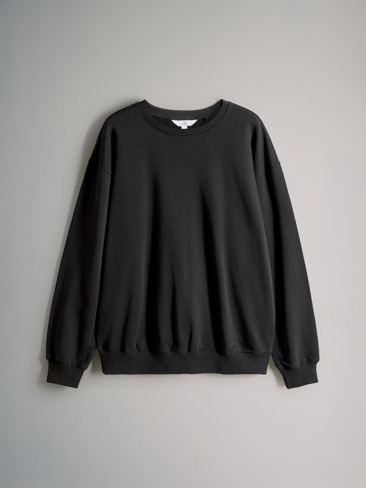 The Set Black 2 Pack Crew Neck Sweatshirt and Wide Leg Joggers - Image 2 of 5