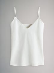 The Set Navy/Burgundy/Camel/Stripe/White 5 Pack Essentials V-Neck Cami Tops - Image 2 of 8