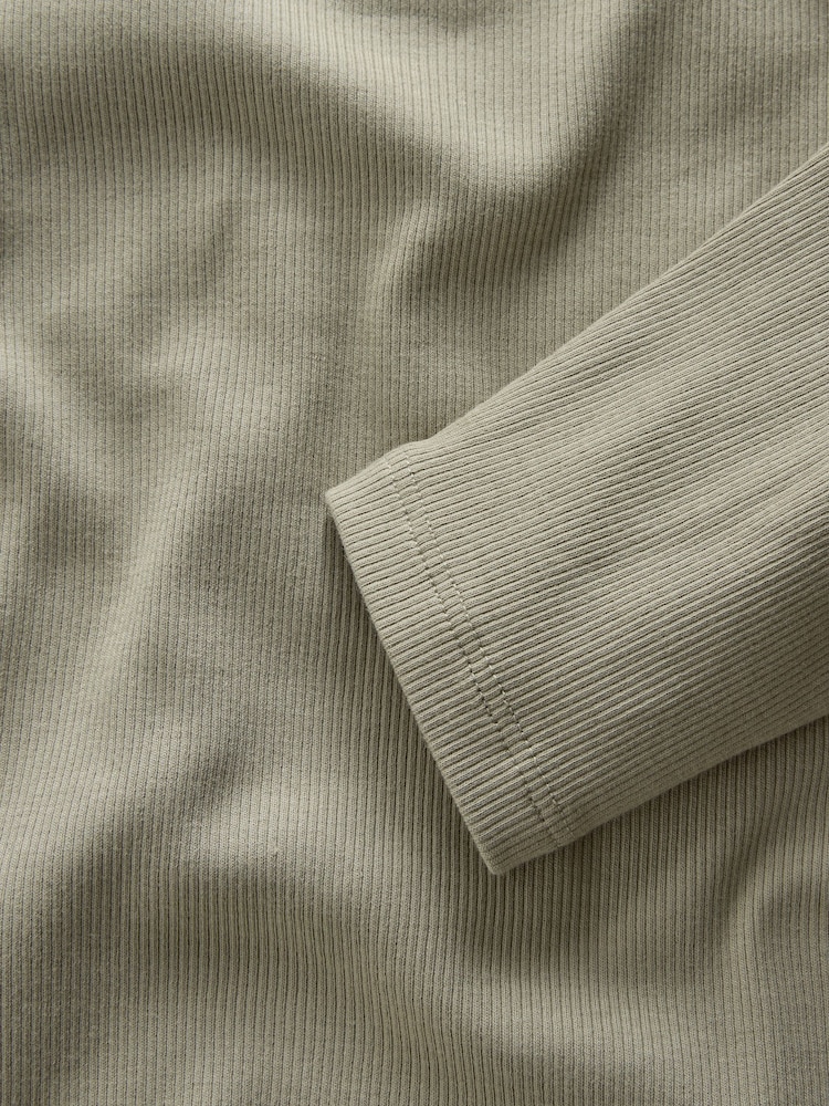 The Set Black/Berry/Khaki/Neutral 4 Pack Long Sleeve Ribbed T-Shirts - Image 7 of 7