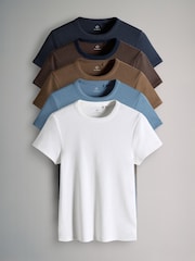 Pacote com camisetas de manga curta com nervuras The Set 5 - Imagem 1 de 8