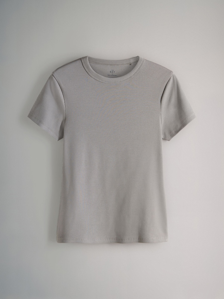 The Set Multi 5 Pack Short Sleeve Ribbed T-Shirts - Image 5 of 8