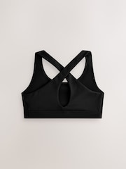 Černý - Sportovní podprsenka s překřížením na zádech (5-16let) - Obrázek 1 z 4