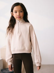 Neutral Zip Neck Sweatshirt (3-16yrs) - Image 1 of 4
