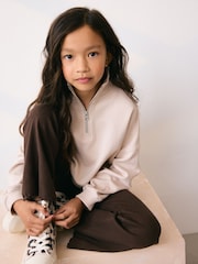 Neutral Zip Neck Sweatshirt (3-16yrs) - Image 2 of 4