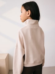 Neutral Zip Neck Sweatshirt (3-16yrs) - Image 3 of 4