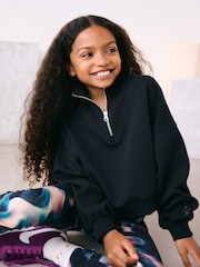 Black Zip Neck Sweatshirt (3-16yrs) - Image 1 of 9