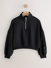Black Zip Neck Sweatshirt (3-16yrs) - Image 5 of 9