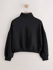 Black Zip Neck Sweatshirt (3-16yrs) - Image 6 of 9