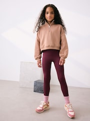 Mocha Brown Zip Neck Sweatshirt (3-16yrs) - Image 2 of 8
