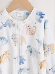 Ecru Safari Baby Fleece Sleepsuit - Image 3 of 5
