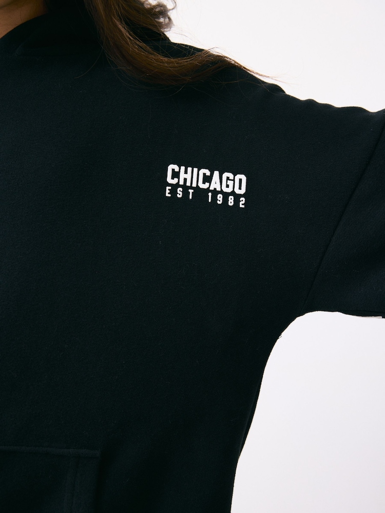 Black Slogan Hoodie (3-16yrs) - Image 3 of 3