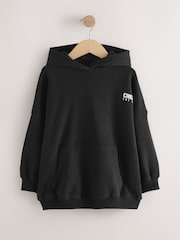 Black Slogan Hoodie (3-16yrs) - Image 4 of 7