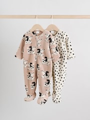 Neutral Baby Micro Fleece Two Way Zip Sleepsuits 2 Pack - Image 1 of 13