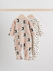 Neutral Baby Micro Fleece Two Way Zip Sleepsuits 2 Pack - Image 5 of 13