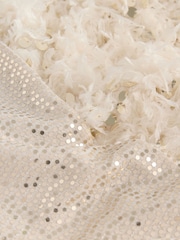 Cream/Gold Fluffy Sequin Top and Flared Leggings Party Set (3-16yrs) - Image 8 of 9