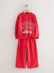 Rot mit Spruch - Sweatshirt und Jogginghose mit weitem Bein (3–16 J.) - Bild 6 von 9