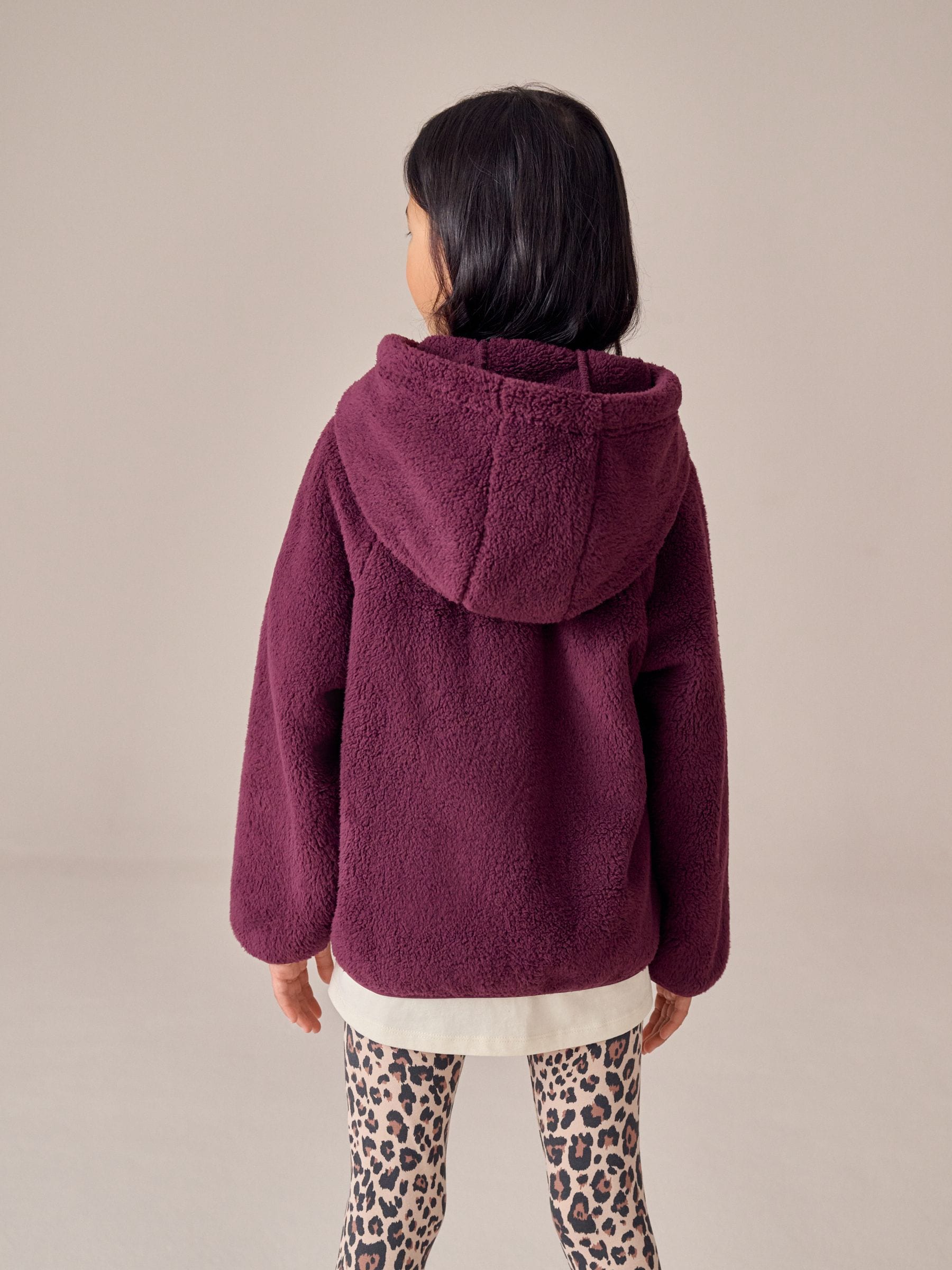 Buy Burgundy Red Hooded Zip Fleece Jacket (3-16yrs) from Next