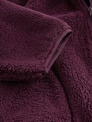 Burgundy Red Hooded Zip Borg Fleece Jacket (3-16yrs) - Image 8 of 9