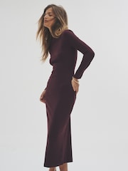 The Set Multi 3 Pack Long Sleeved Ribbed Roll Neck Dresses - Image 3 of 11