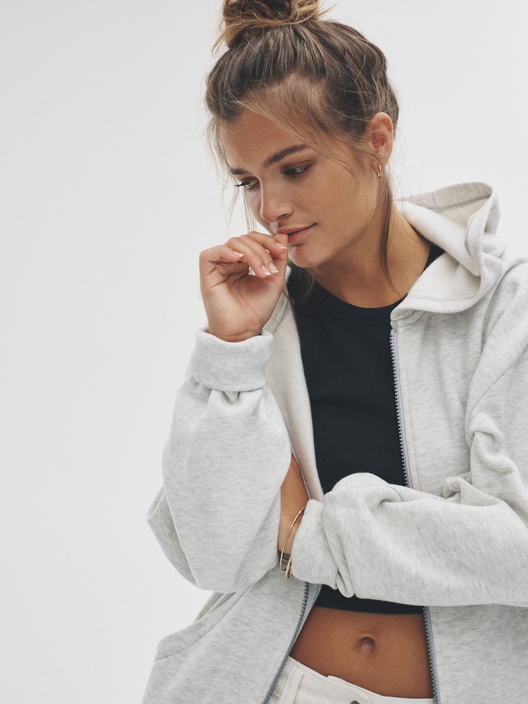 The Set 2 Pack Zip Though Hoodies Black/Grey Marl - Image 6 of 6