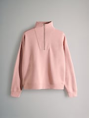 The Set Taupe Brown/Pink/Grey Marl 3 Pack Half Zip Funnel Neck Sweatshirts - Image 3 of 6
