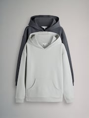 The Set Charcoal Grey/Light Grey 2 Pack Relaxed Hoodie - Image 1 of 5