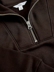 The Set Brown 2 Pack Half Zip Funnel Neck Sweatshirts and Wide Leg Joggers Set - Image 4 of 5