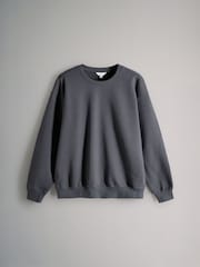 The Set Black/Charcoal Grey Marl 3 Pack Relaxed Crew Neck Sweatshirts - Image 2 of 6