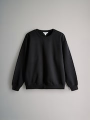 The Set Black/Charcoal Grey Marl 3 Pack Relaxed Crew Neck Sweatshirts - Image 3 of 6