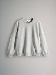 The Set Black/Charcoal Grey Marl 3 Pack Relaxed Crew Neck Sweatshirts - Image 4 of 6