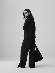 The Set Navy 2 Pack Half Zip Funnel Neck Sweatshirts and Wide Leg Joggers Set - Image 6 of 11