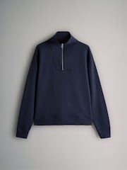 The Set Navy 2 Pack Half Zip Funnel Neck Sweatshirts and Wide Leg Joggers Set - Image 9 of 11