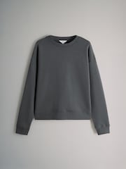 The Set Charcoal Grey 2 Pack Crew Neck Sweatshirt and Wide Leg Joggers Set - Image 2 of 5