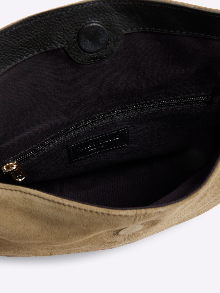 River Island Green Suede Scoop Cross-Body Bag - Image 5 of 6