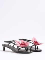 River Island 3D Flower Kitten Heel Sandals - Image 2 of 6