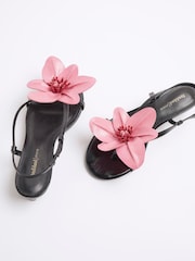 River Island 3D Flower Kitten Heel Sandals - Image 5 of 6